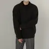 Suéter de cuello alto caqui retro americano para hombre, Primavera y Otoño 2023, estilo perezoso, suéter abrigo japonés holgado
