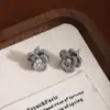 Novedad Primavera Verano 2025 Estilo Corazón Circonita Estilo Retro Hong Kong Flores Pendientes Diseño Nicho Pendientes de Gama Alta Elegantes