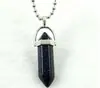 Collar de acero con colgante de piedra de cristal natural de ágata, columna hexagonal, bala, estilo europeo y americano, Amazon ebay