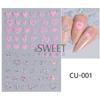 Nuevas pegatinas de uñas transfronterizas para el Día de San Valentín en rosa intenso y plateado con forma de globo de amor y rosa adhesivas para uñas.