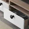 Manija de Acero Inoxidable de un Solo Agujero, Manija de Puerta Gruesa en Forma de Champiñón para Gabinetes, Zapateros y Cajones, Manija Redonda de Metal Negra para Muebles