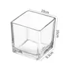 Taza Cuadrada de Vidrio Engrosado para Velas, Recipiente para Velas de Aromaterapia Caseras, Taza Difusora de Fragancia para el Hogar, Portavelas Decorativo de Vidrio