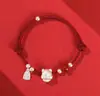 Pulsera de Cuerda Roja de Plata Esterlina Año del Caballo 2026 para Mujer, Año del Zodiaco, Pulsera Roja de Cuerda Trenzada, Joyería de Plata de Alta Gama, Regalo para Novia