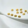 Anillo con Abalorio de Guirnalda de Zirconia de Color Chapado en Oro de 18 Quilates Anillo Pequeño Separador de Flor Pulsera de Abalorios Hecha a Mano DIY Accesorios de Joyería