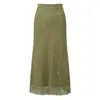 2026 Nuevo Estilo de Moda de Verano Chaleco de Punto Ajustado con Cuello Redondo Adornado con Pedrería + Conjunto de Falda