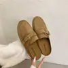 Nuevas Pantuflas Casuales Cerradas de Estilo Retro Otoño 2026 para Mujer con Cierre de Hebilla, Pantuflas Cerradas de Estilo Perezoso para Calzar Fácil para Mujer