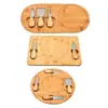 Set de 4 Cuchillos para Queso de Acero Inoxidable Transfronterizo Caja de Regalo Tabla de Cortar de Bambú Tabla para Queso Tabla de Cortar Juego de Caja de Regalo de Producto de Bambú