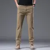 Pantalones Casuales Gruesos con Forro de Polar para Hombre Hong Kong 2026, Pantalones Caqui Rectos Ajustados Elásticos de Negocios para Hombre
