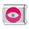 Estilo de Moda Color Rosa Ojos Corazón Amor Amuleto Letra Italiana Moda Acero Inoxidable Amuleto Italiano para Hacer Joyería DIY