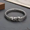 Pulsera de Diseño Plateada Resistente Modelo Nuevo 2024 Chapada en Plata, Pulsera Tejida de Calavera Audaz, Ancho 8.5 mm, Modelo Nuevo