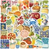 50 Piezas de Pegatinas de Graffiti Estilo Mediterráneo Transfronterizas para Decoración, Cuadernos DIY, Fundas de Teléfono, Pegatinas Impermeables para Regalo