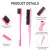 Traje de peluquería transfronterizo juego de siete piezas peine de cola puntiaguda de aguja de acero cepillo doble para cejas cepillo de borde peine para el cabello pinza de cocodrilo pasador para el cabello