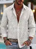 Camisa casual masculina de manga comprida transfronteiriça, estampa geométrica azul clara, corte slim, camisa casual esportiva de manga comprida