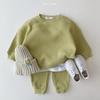Conjunto de Roupas Infantis para Primavera e Outono, Estilo Coreano, Meninos e Meninas, Conjunto de Duas Peças com Blusão de Manga Longa e Calça Comprida, Moletom Esportivo e Calça de Moletom para Crianças Pequenas