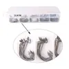 Set de anzuelos de pesca al por mayor 51 piezas de anzuelo de pesca con púas Anzuelo de púas 2#-3/0# 7316 anzuelo de pesca de acero de alto carbono