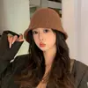 Sombrero de Cubo Simple Estilo Japonés 2025 Nuevo Versátil Color Sólido Sombrero de Pescador Otoño e Invierno Sombrero Cálido Adelgazante para la Cara Bombín de Moda