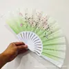 Ventoinha de Plástico Leque Dobrável Estilo Chinês Feminino Estudante Verão Traje Antigo Leque Dobrável Venda por Atacado Leque Dobrável para Performance de Dança