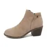 Botines de tobillo con tacón grueso de punta redonda de terciopelo nuevos transfronterizos para mujer, cremallera lateral transfronteriza, casual, delgados, tacón medio Amazon