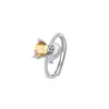 Anillo de Gato Corazón de Citrino Olivino Natural Estilo Suave Plata S925 Acabado Cepillado Anillo Versátil para el Día a Día