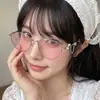 Moda Gafas de sol nuevas de estilo coreano, vintage, de lujo, a la moda, con diamantes y cadenas exageradas, gafas de sol elegantes para mujer