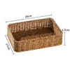 Cesta de almacenamiento de mimbre sintético ropa sucia juguetes bocadillos artículos varios cesta de almacenamiento tejida en bambú hogar sala de estar mueble de TV escritorio completo
