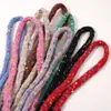 Corda de fio oco colorida de poliéster fio de poliéster DIY corda de tricô artesanal decoração chaveiro de miçangas Perler pingente de bolsa