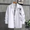 Camisa Casual de Manga Larga para Hombre Tallas Grandes Europea y Americana con Colores Contrastantes para Jóvenes Adultos, Chaqueta Superior Holgada de Negocios