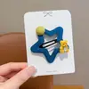 Pinza para el pelo de estrella de cinco puntas flocado para niños, Pasador lateral de oso lindo, Nuevo accesorio para el pelo para niñas, Pinza para el pelo versátil