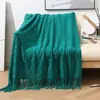 Manta tejida, manta de sofá, manta fina con borlas, manta para aire acondicionado de oficina, manta para ventana de mirador, manta para siesta de verano, manta pequeña