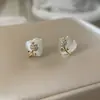 Amei os Brincos de Tulipa Microcravejados, Pedra Olho de Gato, Femininos, Doces, Design Exclusivo, Brincos Requintados e Modernos