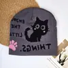 Gorro de Punto Jacquard Estilo Nuevo Cálido Otoño e Invierno Unisex Gorro de Lana Lindo Transfronterizo de Moda Gorro Jacquard Diseño de Gato Estilo Europeo y Americano
