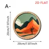 Letrero Circular de Madera Transfronterizo Retro Sol y Luna Montaña y Río Manualidades Creativas Personalizadas para Colgar en la Pared Decoraciones de Pared Estilo Nórdico