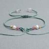 Pulseras semiacabadas al por mayor estilo delgado cuerda de mano diy joyería para mujer atar cuentas de la suerte tejido de tarjeta de mano cuerda de pulsera de perlas