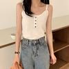 Camisola corta de punto de seda de hielo para mujer, ropa exterior de verano, traje interior ajustado, sin mangas, top de especias