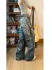 Jeans Americano de alta qualidade para uso diário, com estampa digital 3D de corrente de doces, bainha curva desgastada, para homens e mulheres, calça casual reta, moderna