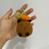 Muñeca Capibara Tejida a Crochet de Lana Más Vendida Llavero Terminado Adornos Muñeca de Dibujos Animados Tejida Decorativa Regalo