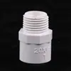 Conector Macho de Rosca Branca de PVC de 4 Pontos Conector Direto de Rosca Macho para Tubo de Abastecimento de Água de PVC Atacado