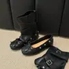 Sandalias Caladas con Hebilla de Cinturón Vintage 2026 Verano Nuevo Estilo Desmontables de Dos Maneras de Usar Planas Botas de Ballet Holgadas