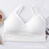 Sujetador Bandeau Acanalado Seamless Grande en Forma de U con Espalda Cruzada y Almohadillas en el Pecho, Sujetador Deportivo para Yoga Inalámbrico