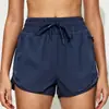 E-commerce Transfronteiriço Shorts Esportivos Femininos Primavera Verão Fitness Secagem Rápida Soltos Casuais Finos Falsos de Duas Peças Calças de Comprimento Três Quartos