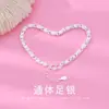 Pulsera Corazón Trébol de Cuatro Hojas de Plata Pura S999 Lujo Accesible Diseño de Nicho Pulsera para Mejor Amiga Accesorios Femeninos de Plata Esterlina Regalo de Cumpleaños