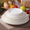 Vajilla creativa de cerámica, plato sencillo, plato de desayuno, plato de carne de porcelana blanca para el hogar, platos fríos, plato de comida occidental, plato, plato