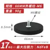 Ventosa magnética de goma NdFeB, potente ventosa magnética para coche, LED, redonda, con tornillo, anticolisión y antiarañazos.