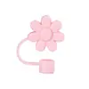 Tapa de Silicona de Grado Alimenticio para Popote Transfronteriza con Diseño de Flor de Ciruelo Adecuada para Popotes Stanley, Juego de Tapas de Enchufe a Prueba de Fugas 10 mm