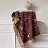 Outono e Inverno Coreano Nova Moda Gato Cachecol de Imitação de Caxemira Estilo Coreano Feminino Estampado Elegante Cachecol Quente Xale para Ar Condicionado