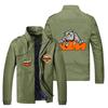 Jaqueta Masculina Fina de Primavera e Outono, Bonita, com Estampa de Carro, Jaqueta Esportiva Casual para Motocicleta, Cardigan da Moda com Gola Vertical, Jaqueta com Zíper