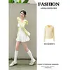 Ropa de Protección Solar Amarillo Hielo de Seda Fresca al Tacto para Mujer, Chaqueta Ligera Nueva de Verano 2026, Top Ajustado para Ropa Deportiva