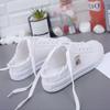 Zapatos de Lona Nuevos Primavera 2024 Zapatos de Estudiante Mujer Estilo Coreano Estilo Hong Kong Zapatos Blancos Versátiles Zapatos de Borrego Venta al por mayor