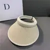 Sombrero de ala ancha con protección solar tipo chal para mujer, protección de verano, sombrero de sol de paja tejido con parte superior vacía, plegable