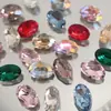 Decoraciones para Uñas de Alta Calidad, Delgadas, con Forma de Huevo de Paloma, Base Puntiaguda Irregular, Blancas Transparentes, Rosas, Azules, Color Champaña, Cristales Ovalados para Uñas